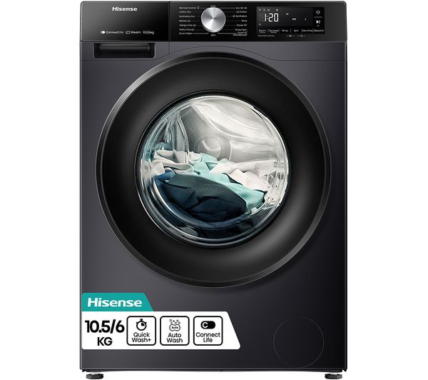 (image for) Hisense WD3S1043BB3 Washer Dryer Black WiFi 10kg Fluff Filter